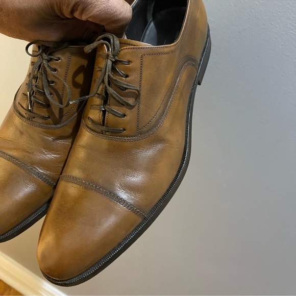 Salvatore Ferragamo Dress Shoes Brown Sz 7.5 - Picture 10 of 16